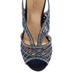 Navy & Diamante Natalia Peep Toe Sandals | Lotus -Delux Shoes Shop navy diamante natalia peep toe sandals lotus p12983 30306 medium
