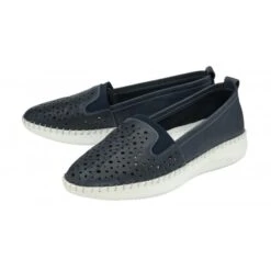 New Products -Delux Shoes Shop navy leather francesca slip on shoes lotus p13225 31386 medium