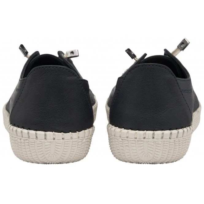 Navy Leather Kamari Casual Slip-On Shoes | Lotus 5 Navy Leather Kamari Casual Slip-On Shoes | Lotus - Image 3