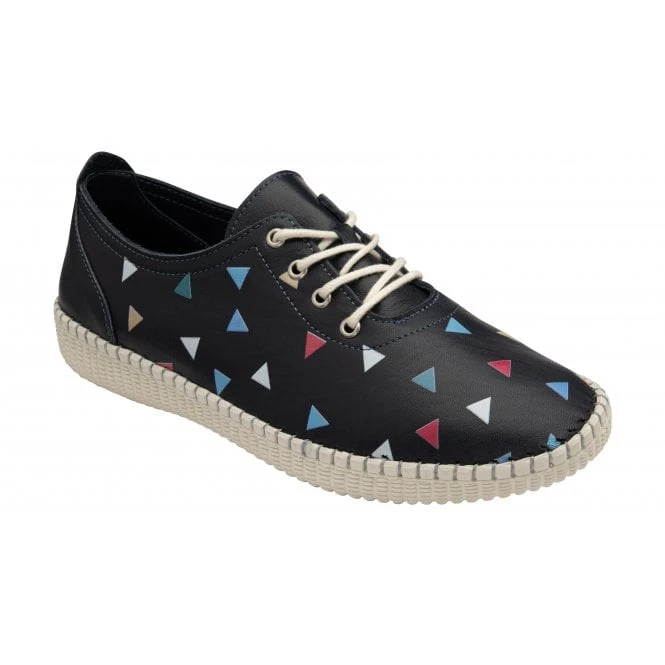 Navy Leather Kay Lace-Up Shoes | Lotus 3 Navy Leather Kay Lace-Up Shoes | Lotus