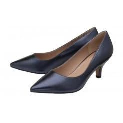 Delux Shoes Shop -Delux Shoes Shop navy pearl rachel kitten heel court shoes lotus p13707 32958 medium