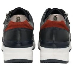 Navy & Snake-Print Leather Suzette Zip-Up Casual Trainers | Stressless By Lotus -Delux Shoes Shop navy snake print leather suzette zip up casual trainers stressless by lotus p13461 32552 medium