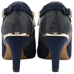 Navy & Snake-Print Ramona Heeled Shoe-Boots | Lotus -Delux Shoes Shop navy snake print ramona heeled shoe boots lotus p13493 32338 medium