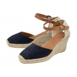 New Products -Delux Shoes Shop navy suede antonella espadrille wedge shoes lotus p13214 31799 medium