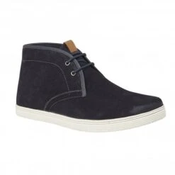 Navy Suede Caleb Lace-Up Boots | Lotus