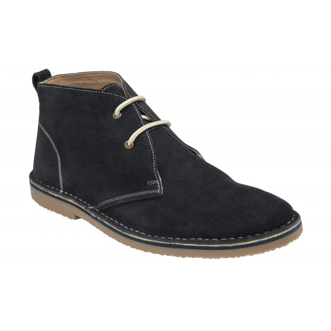Navy Suede Heyford Lace-Up Desert Boots | Lotus 3 Navy Suede Heyford Lace-Up Desert Boots | Lotus