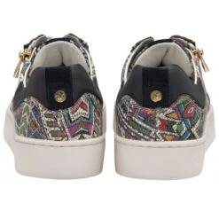 Navy & Tribal-Print Leather Serene Casual Trainers | Stressless By Lotus -Delux Shoes Shop navy tribal print leather serene casual trainers stressless by lotus p13729 33083 medium