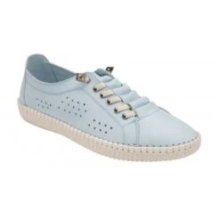Pale Blue Leather Kamari Casual Shoes | Lotus