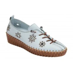 Pale Blue Leather Kristen Slip-On Shoes | Lotus