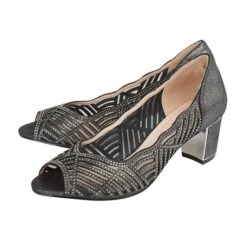 Delux Shoes Shop -Delux Shoes Shop pewter diamante immy open toe shoes lotus p12574 28674 medium