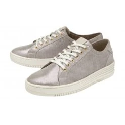 Delux Shoes Shop -Delux Shoes Shop pink shimmer leather sylvia lace up trainers stressless by lotus p13221 31625 medium