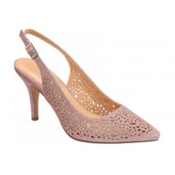 Pink Textile Lyla Slingback Court Shoes | Lotus