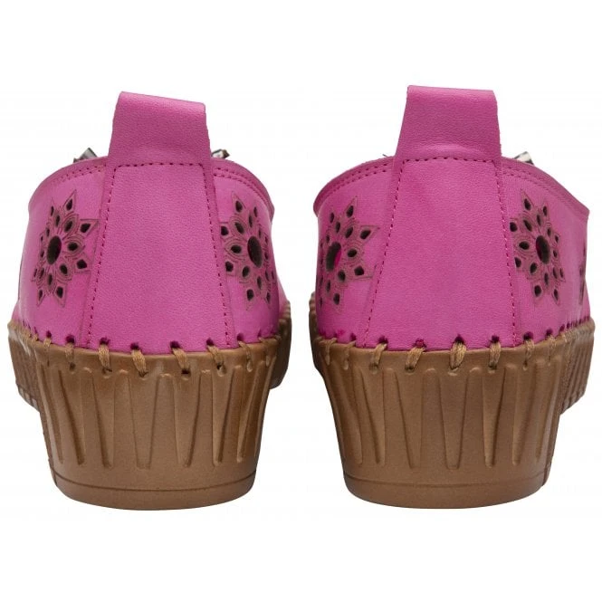 Raspberry Leather Kristen Slip-On Shoes | Lotus 5 Raspberry Leather Kristen Slip-On Shoes | Lotus - Image 3
