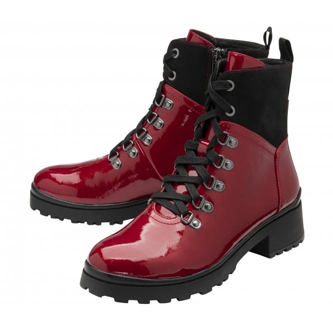 Red Patent Alder Zip-Up Ankle Boots | Lotus 4 Red Patent Alder Zip-Up Ankle Boots | Lotus - Image 2