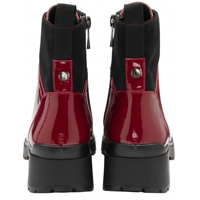 Red Patent Alder Zip-Up Ankle Boots | Lotus 5 Red Patent Alder Zip-Up Ankle Boots | Lotus - Image 3
