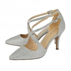 New Products -Delux Shoes Shop silver diamante panache court shoes lotus p12754 29181 medium