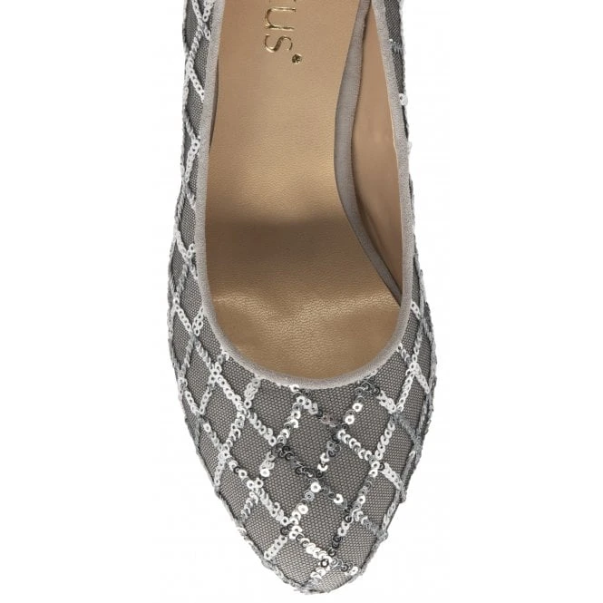 Silver Lucia Patterned Court Shoes | Lotus 6 Silver Lucia Patterned Court Shoes | Lotus - Image 4