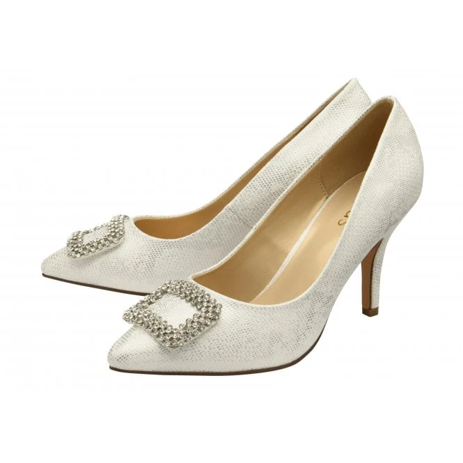 Silver Snake-Print Petunia Court Shoes | Lotus 4 Silver Snake-Print Petunia Court Shoes | Lotus - Image 2
