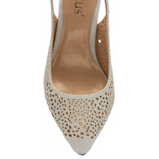 Silver Textile Lyla Slingback Court Shoes | Lotus 6 Silver Textile Lyla Slingback Court Shoes | Lotus - Image 4