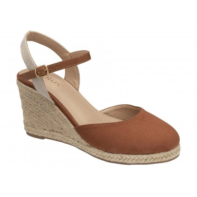 Tan Katie Espadrille Wedge Shoes | Lotus 3 Tan Katie Espadrille Wedge Shoes | Lotus