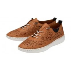 Delux Shoes Shop -Delux Shoes Shop tan leather katya casual shoes lotus p13695 33290 medium