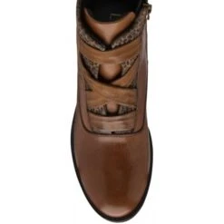 Tan Leather & Leopard-Print Boston Ankle Boots | Lotus -Delux Shoes Shop tan leather leopard print boston ankle boots lotus p13429 31939 medium