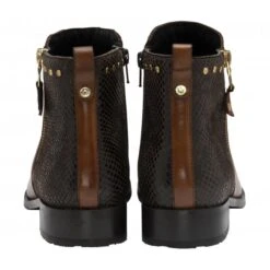 Tan Leather & Reptile-Print Moire Ankle Boots | Lotus -Delux Shoes Shop tan leather reptile print moire ankle boots lotus p13094 30799 medium