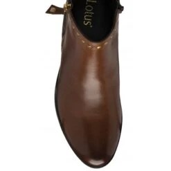 Tan Leather & Reptile-Print Moire Ankle Boots | Lotus -Delux Shoes Shop tan leather reptile print moire ankle boots lotus p13094 30800 medium