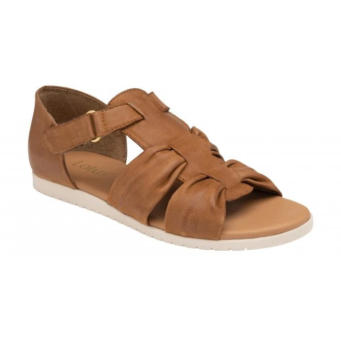 Tan Leather Santino Flat Open-Toe Shoes | Lotus 3 Tan Leather Santino Flat Open-Toe Shoes | Lotus