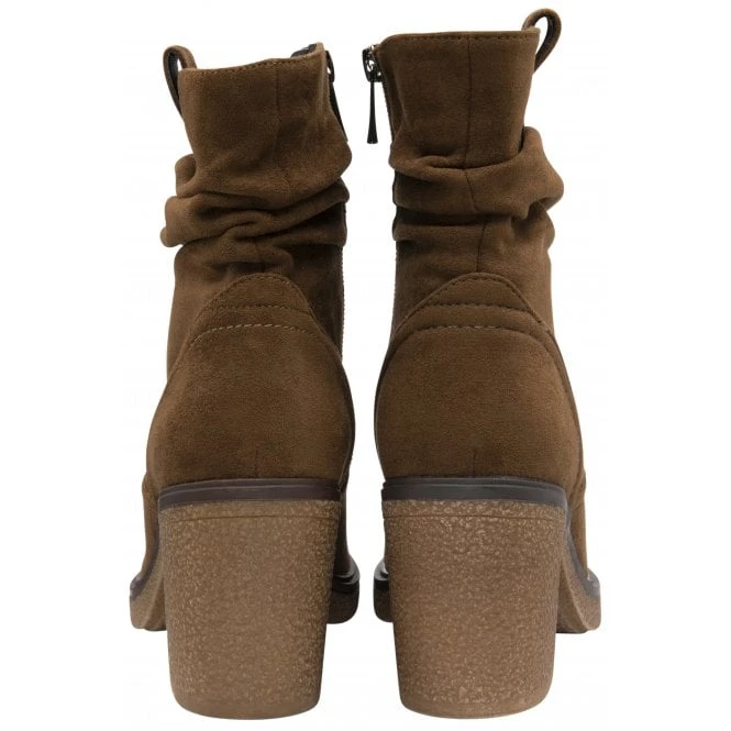 Tan Textile Danica Heeled Ankle Boots | Lotus 5 Tan Textile Danica Heeled Ankle Boots | Lotus - Image 3