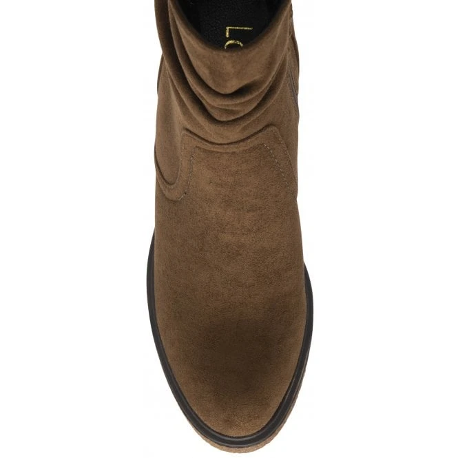 Tan Textile Danica Heeled Ankle Boots | Lotus 6 Tan Textile Danica Heeled Ankle Boots | Lotus - Image 4