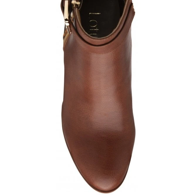 Tan Textile & Leopard-Print Monica Heeled Ankle Boots | Lotus 6 Tan Textile & Leopard-Print Monica Heeled Ankle Boots | Lotus - Image 4