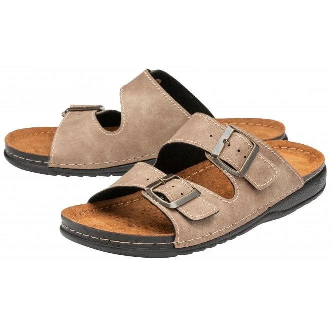 Taupe George Mule Sandals | Lotus 4 Taupe George Mule Sandals | Lotus - Image 2