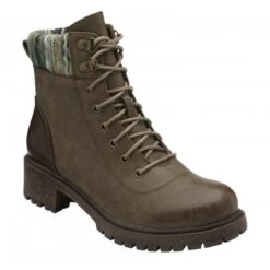 Taupe Hickory Zip-Up Ankle Boots | Lotus