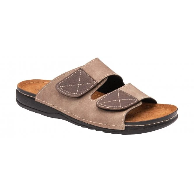 Taupe Textile Jeff Sandals | Lotus 3 Taupe Textile Jeff Sandals | Lotus