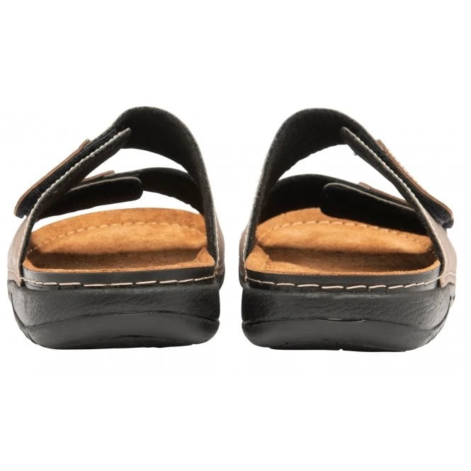 Taupe Textile Jeff Sandals | Lotus 5 Taupe Textile Jeff Sandals | Lotus - Image 3