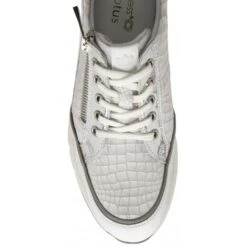 White Croc-Print Leather Sanford Casual Trainers | Stressless By Lotus -Delux Shoes Shop white croc print leather sanford casual trainers stressless by lotus p13609 32948 medium
