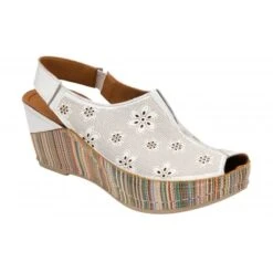 White Leather Deniz Wedge Shoes | Lotus