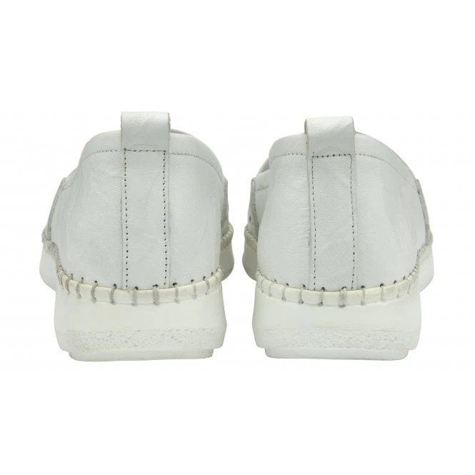 White Leather Francesca Slip-On Shoes | Lotus 5 White Leather Francesca Slip-On Shoes | Lotus - Image 3