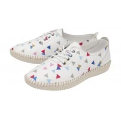 New Products -Delux Shoes Shop white leather kay lace up shoes lotus p13763 33210 medium