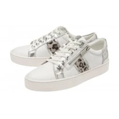 Delux Shoes Shop -Delux Shoes Shop white leopard print leather sahara zip up trainers stressless by lotus p13765 33206 medium