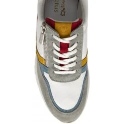 White Multi-Leather Suzuka Zip-Up Casual Trainers | Stressless By Lotus -Delux Shoes Shop white multi leather suzuka zip up casual trainers stressless by lotus p13608 32940 medium