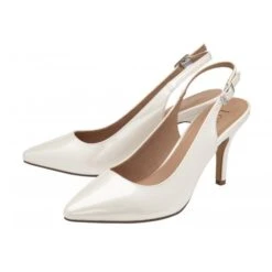 New Products -Delux Shoes Shop white pearl patent remy slingback court shoes lotus p13715 32998 medium